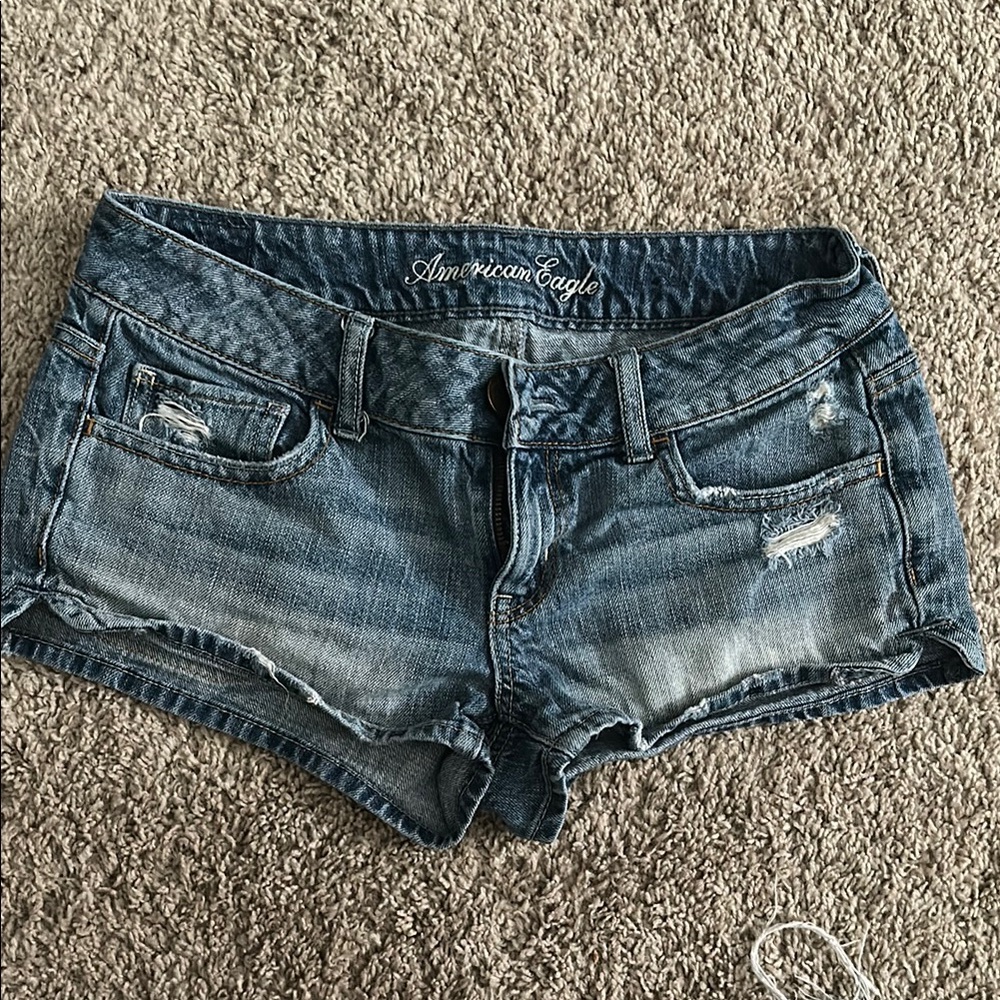 American Eagle Outfitters Blue Jean Shorts Distressed